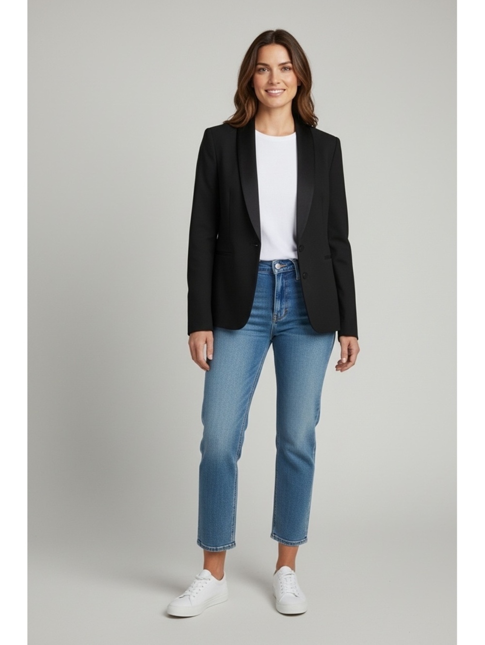White House Black Market Women's Black Tailored Blazer Size 6